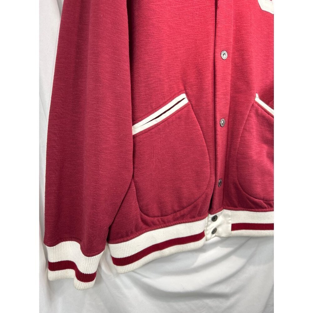 Sean John Men’s Red Varsity Jacket Stand Up Collar Snap Front Size 2XL (A-7) - Picture 3 of 6